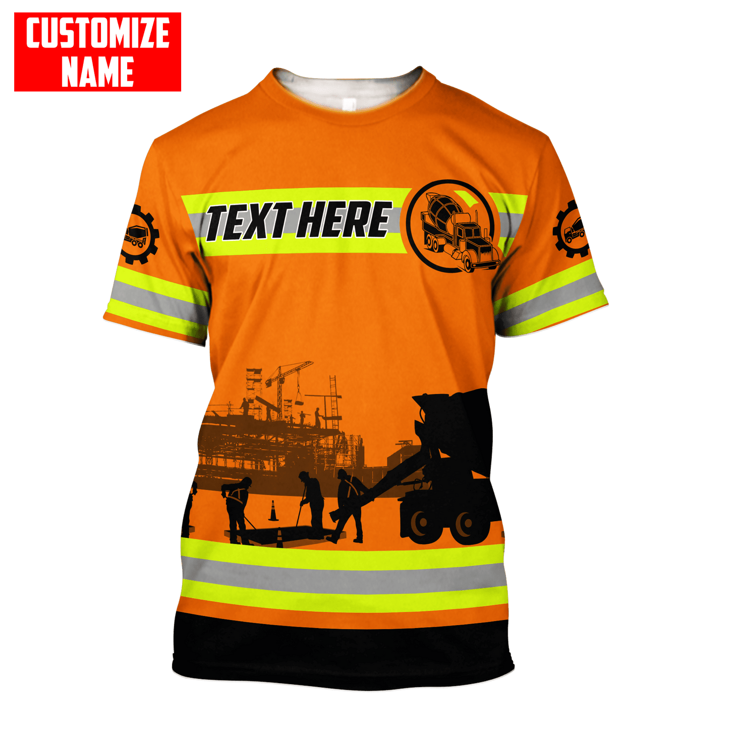 Concrete Finisher Safety Custom name 3D printed shirts