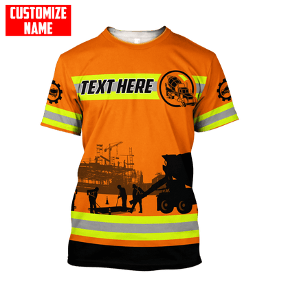 Concrete Finisher Safety Custom name 3D printed shirts