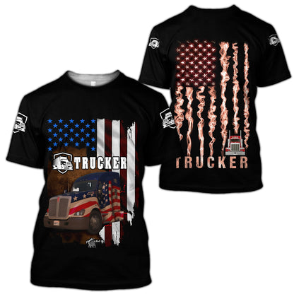 Trucker 3D All Over Printed Shirts For Men and Women