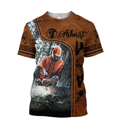Premium 3D Printed Leather Pattern Arborist Shirts MEI