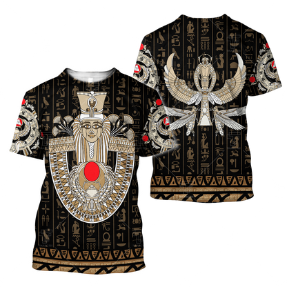Ancient Egypt ver1 Painting Pattern 3D Tattoo Combo T-Shirt Short