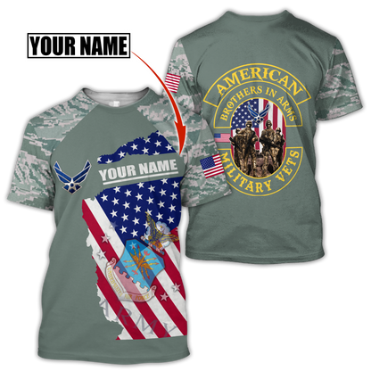 Custom name US Air Force Veteran Brothers in arms 3D print shirts