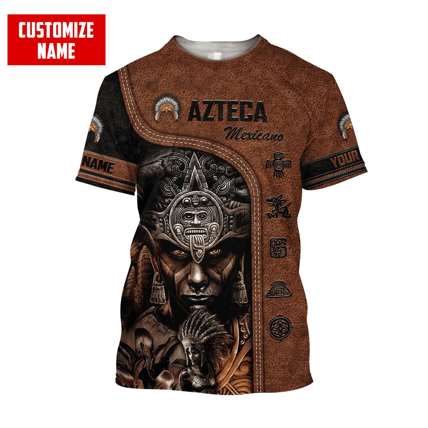 Personalized Name Azteca Mexicano 3D All Over Printed Hoodie