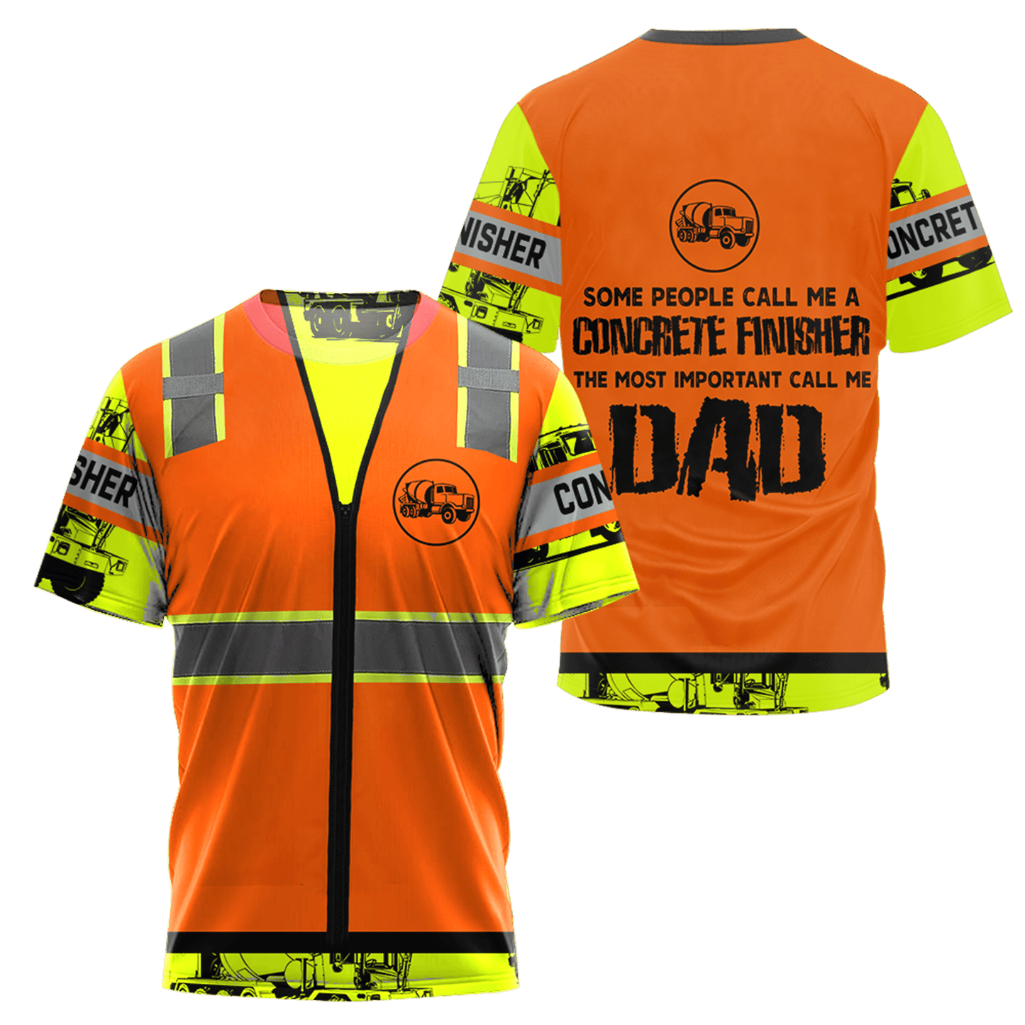 Concrete Finisher Dad Safety 3D printed shirts