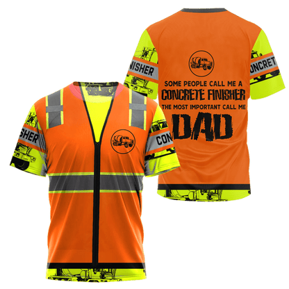 Concrete Finisher Dad Safety 3D printed shirts