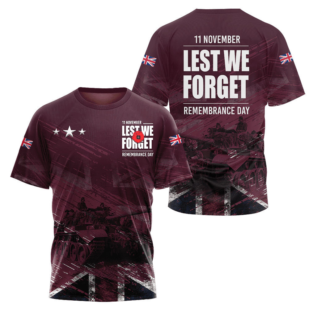 Remembrance Day Lest We Forget 3D All Over Printed Unisex Shirts
