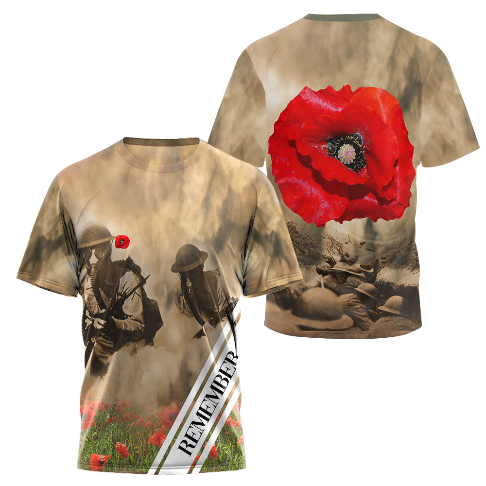 Remembrance Day Lest We Forget 3D All Over Printed Unisex Shirts