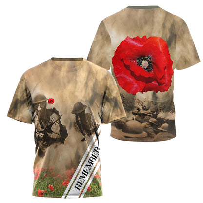 Remembrance Day Lest We Forget 3D All Over Printed Unisex Shirts
