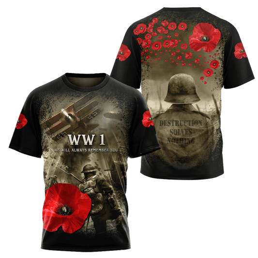 Remembrance Day Lest We Forget 3D All Over Printed Unisex Shirts