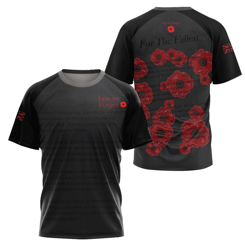 Remembrance Day Lest We Forget 3D All Over Printed Unisex Shirts