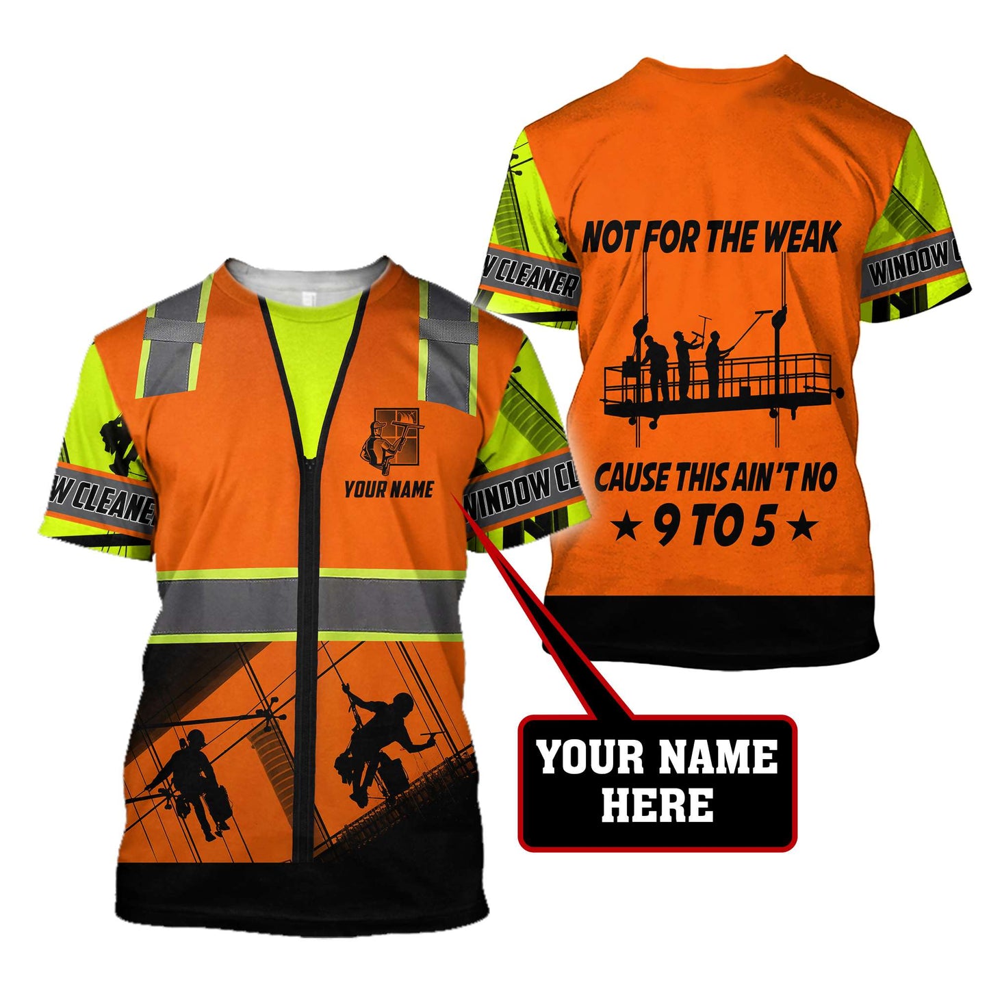 Premium Personalized 3D Printed Window Cleaner Shirts Not For The Weak MEI