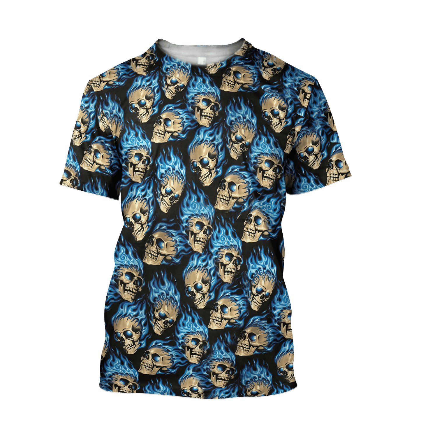 Skull Unisex Tshirt Blue Flames Ver KL14122102