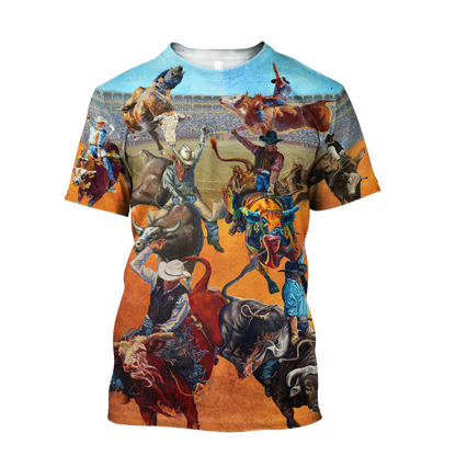 Bull Riding 3D All Over Printed Unisex Shirts Jump On