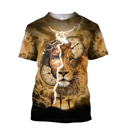 Failth Over Fear Lion Jesus 3D All Over Printed Shirts TNA22032101