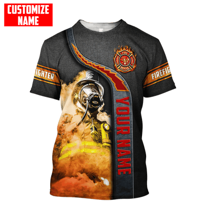 Customize Name Firefighter 3D All Over Printed Unisex Shirts