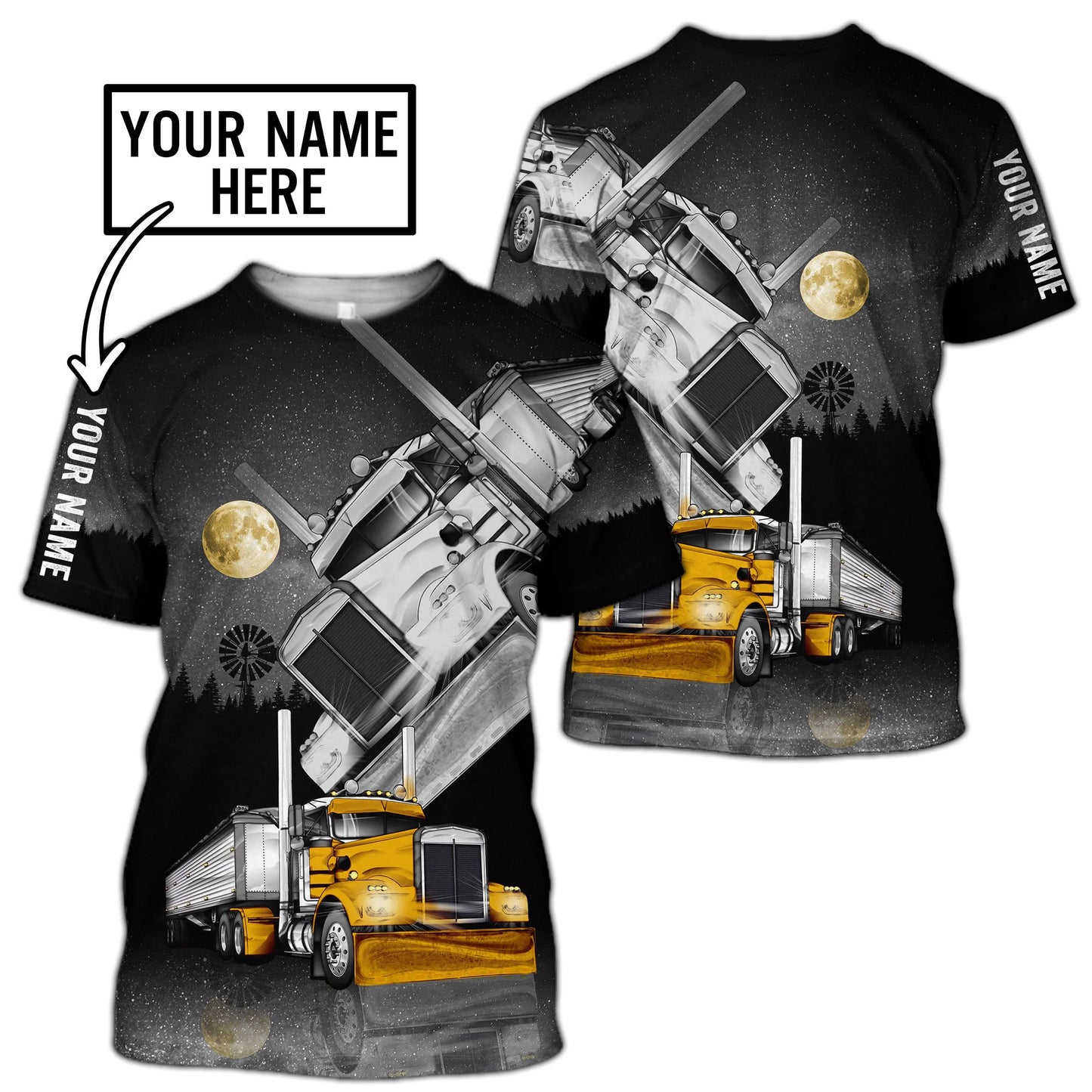 Premium Customized Name 3D All Over Printed Unisex Shirt For Trucker