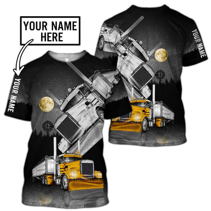 Premium Customized Name 3D All Over Printed Unisex Shirt For Trucker