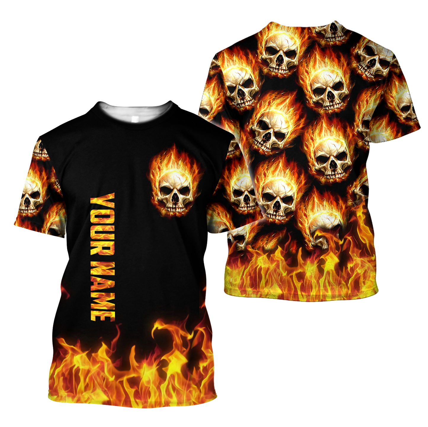 Customize Name Fire Skull Hoodie For Men And Women TNA29052102