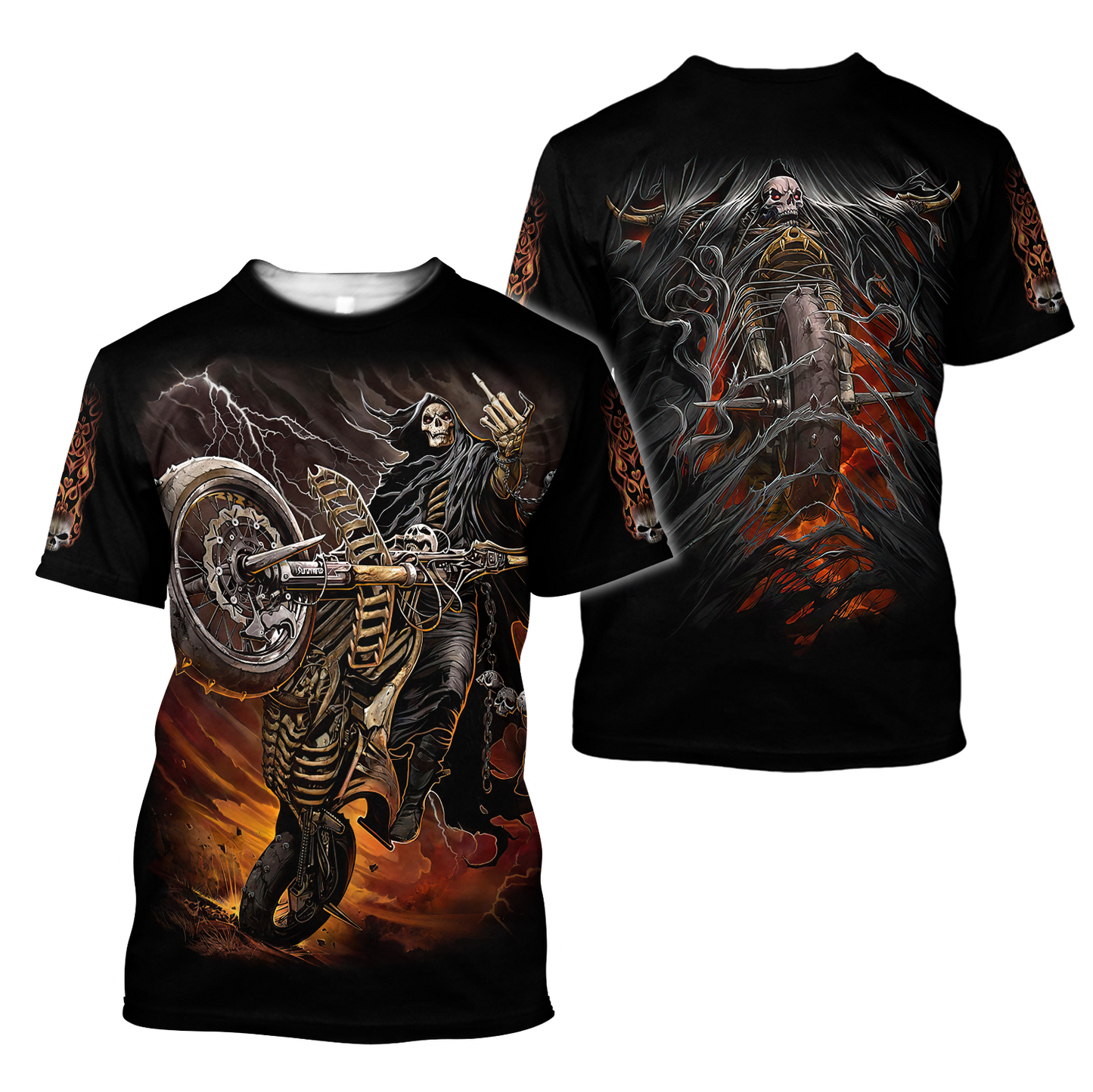 Fire Biker Skull Hoodie For Men And Women TNA13032108