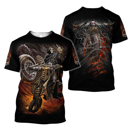 Fire Biker Skull Hoodie For Men And Women TNA13032108