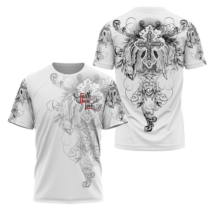 Faith Hope Love Jesus 3D All Over Printed Unisex Shirts