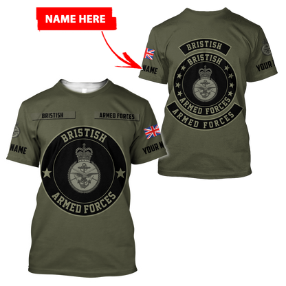 Personalized Name XT 3D Printed Bristish Veteran Shirts PD02042102