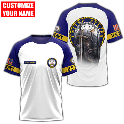 Customized name US Navy 3D All Over Printed Unisex Shirts