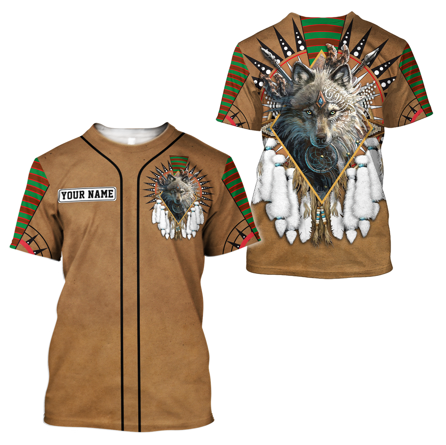 Custom Name Native American3D All Over Printed Unisex Shirts