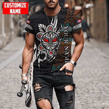Customize Name Puerto Rico 3D All Over Printed Unisex Shirts