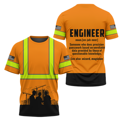 Construction Worker Orange Safety 3D printed shirts