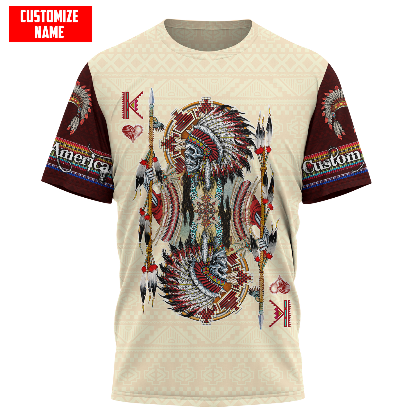 Customized name Native American 3D All Over Printed Combo T-Shirt BoardShorts