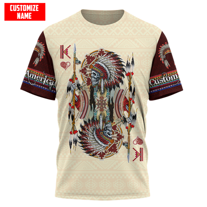 Customized name Native American 3D All Over Printed Combo T-Shirt BoardShorts