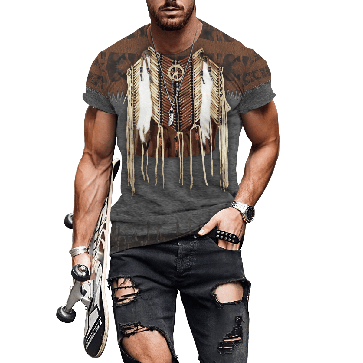 Native American 3D All Over Printed Combo T-Shirt BoardShorts