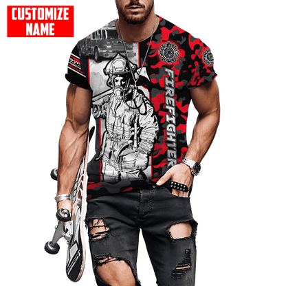 Customize Name Firefighter 3D All Over Printed Unisex Shirts