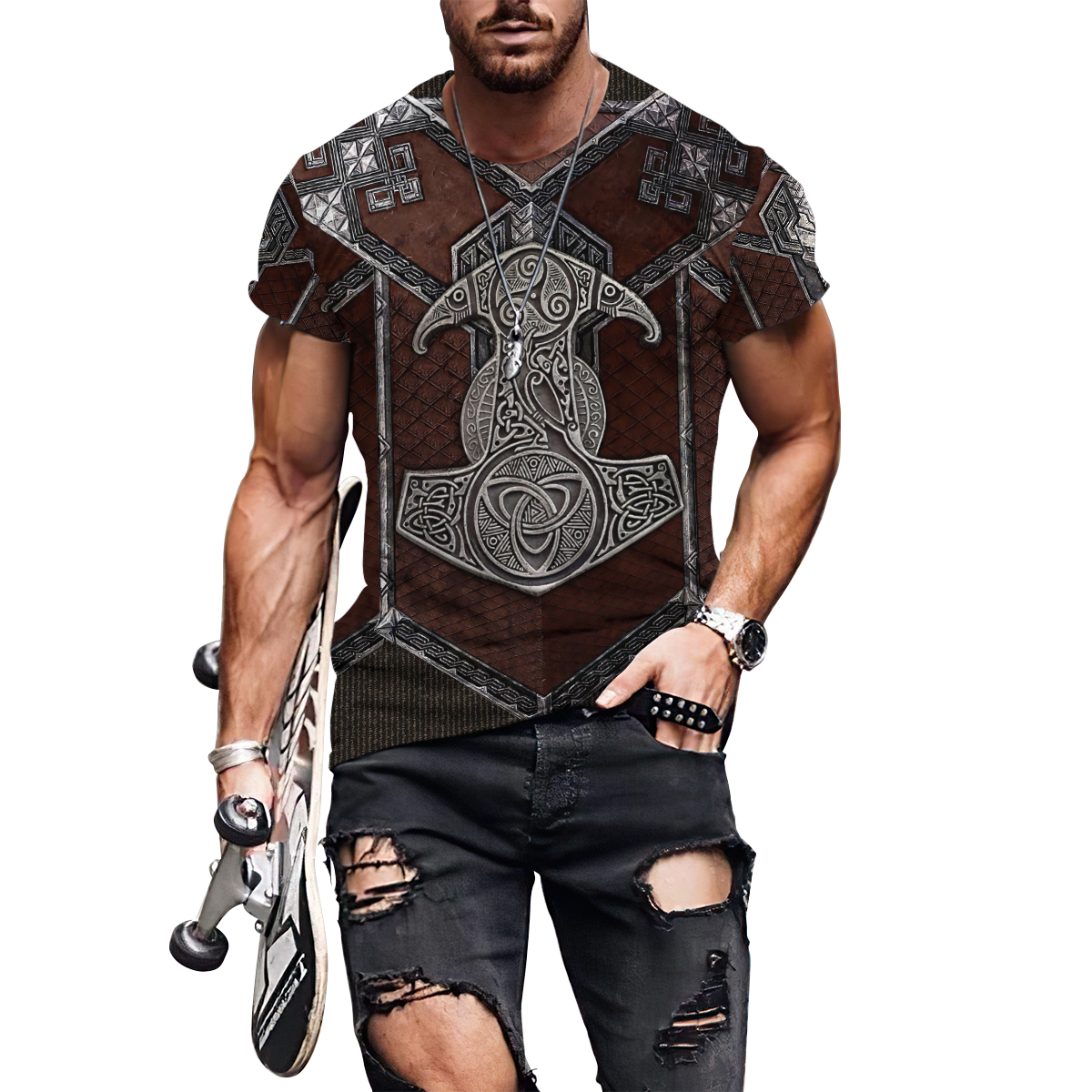 Viking 3D All Over Printed Combo T-Shirt BoardShorts