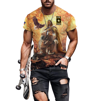 US Army Veteran Jesus 3D All Over Printed Unisex Shirts