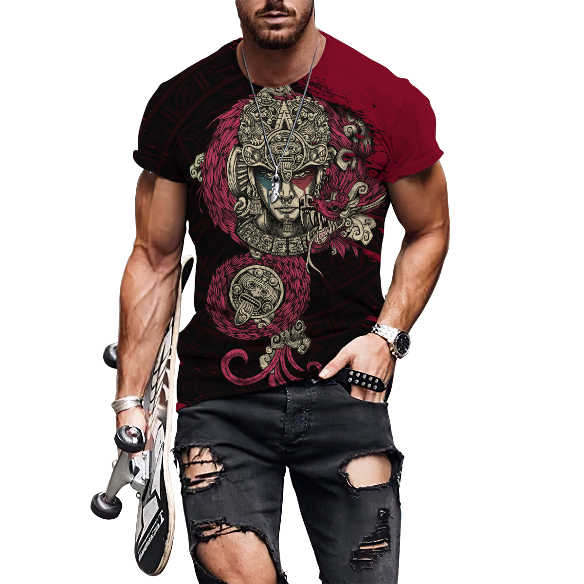 Aztec 3D All Over Printed Combo T-Shirt BoardShorts