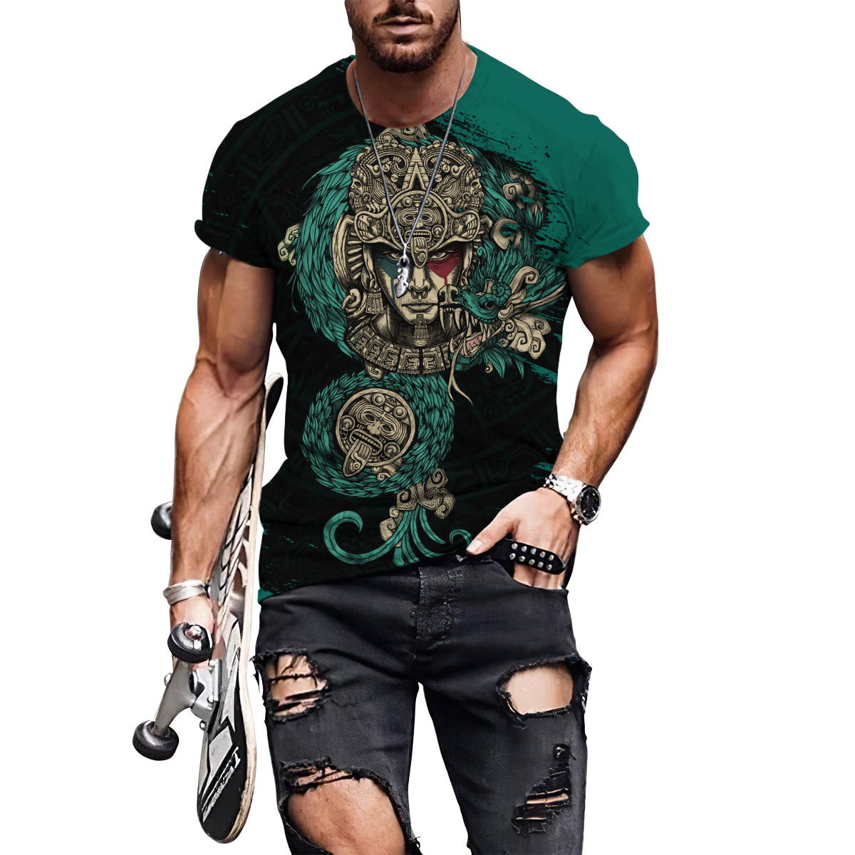 Aztec 3D All Over Printed Combo T-Shirt BoardShorts