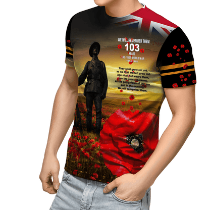 Remembrance Day Lest We Forget 3D All Over Printed Unisex Shirts