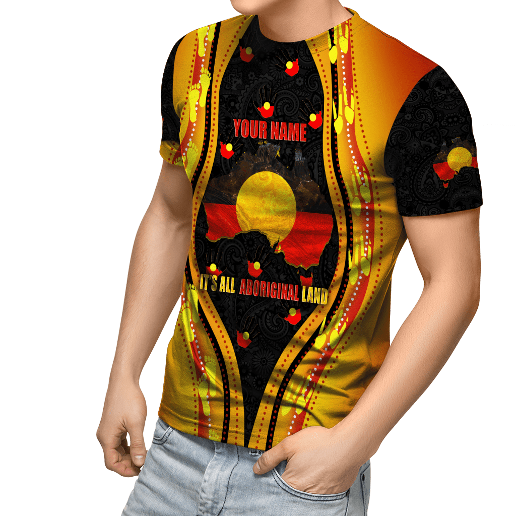 Custom name Proud to be Aboriginal Golden style 3d printed shirts