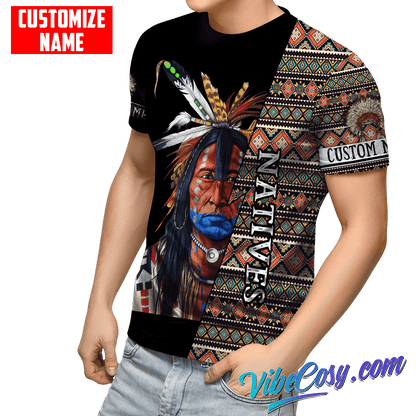 Customized Name Native American 3D All Over Printed Unisex Shirts