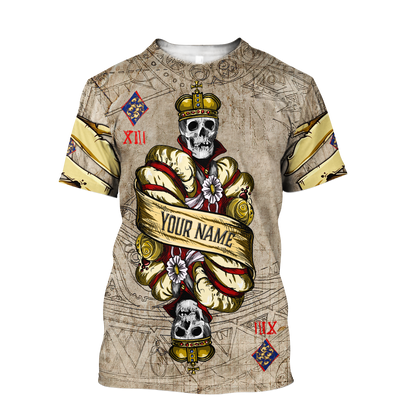 Customize Name Poker King Skull 3D All Over Printed Hoodie Shirts For Men And Women MH09122005ND