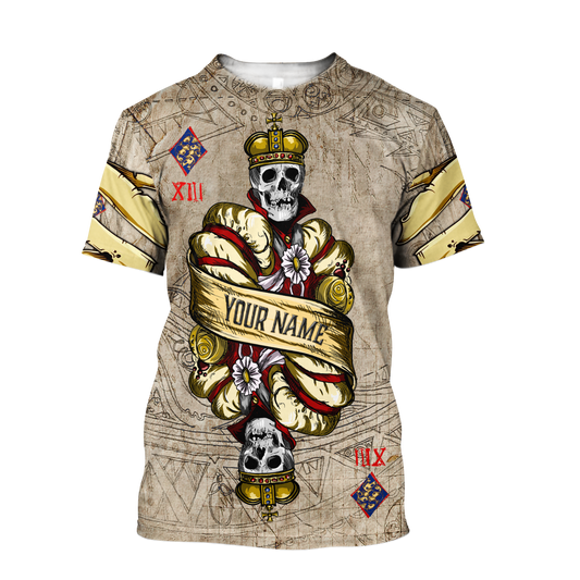 Customize Name Poker King Skull 3D All Over Printed Hoodie Shirts For Men And Women MH09122005ND