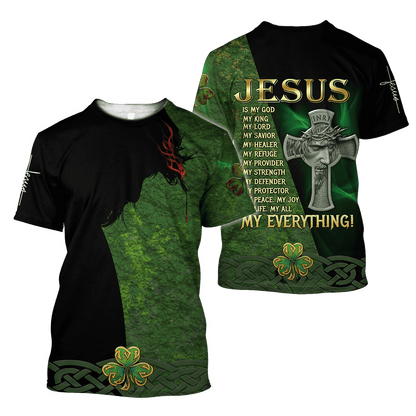Jesus Irish Saint Patrick's Day 3D All Over Printed Unisex Shirt