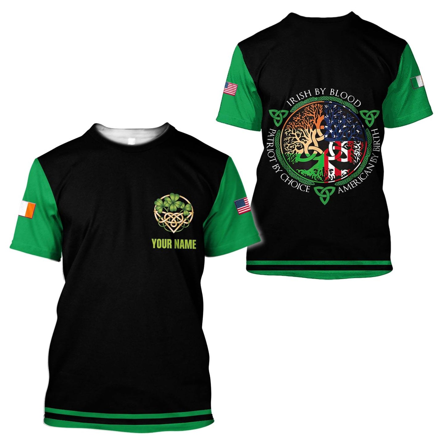 3D All Over Printed Irish  St Patrick Day  Unisex Shirts Custom Name XT