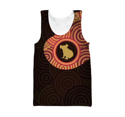 Australia In My Heart Aboriginal Tattoo Koala Hoodie Yellow AZ200201-Apparel-PL8386-Tank Top-S-Vibe Cosy™