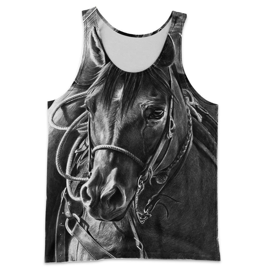 3D Printed Mono Horse Art Clothes-Apparel-HP Arts-Tank Top-S-Vibe Cosy™