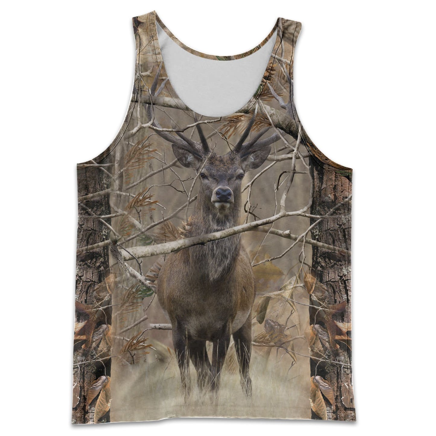 3D All Over Printed Real Tree Camo Deer Shirts-Apparel-HP Arts-Tank Top-S-Vibe Cosy™