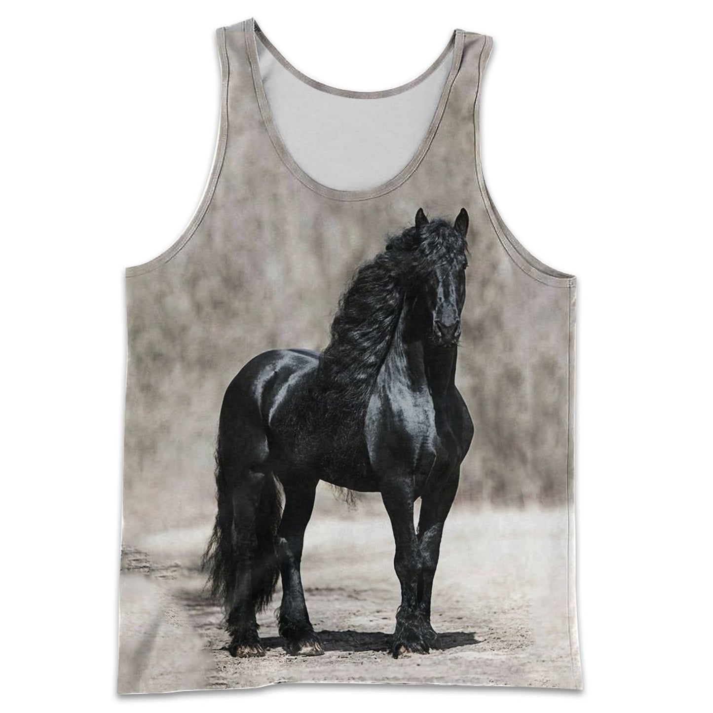 3D All Over Printed Black Horse Shirts-Apparel-HP Arts-Tank Top-S-Vibe Cosy™