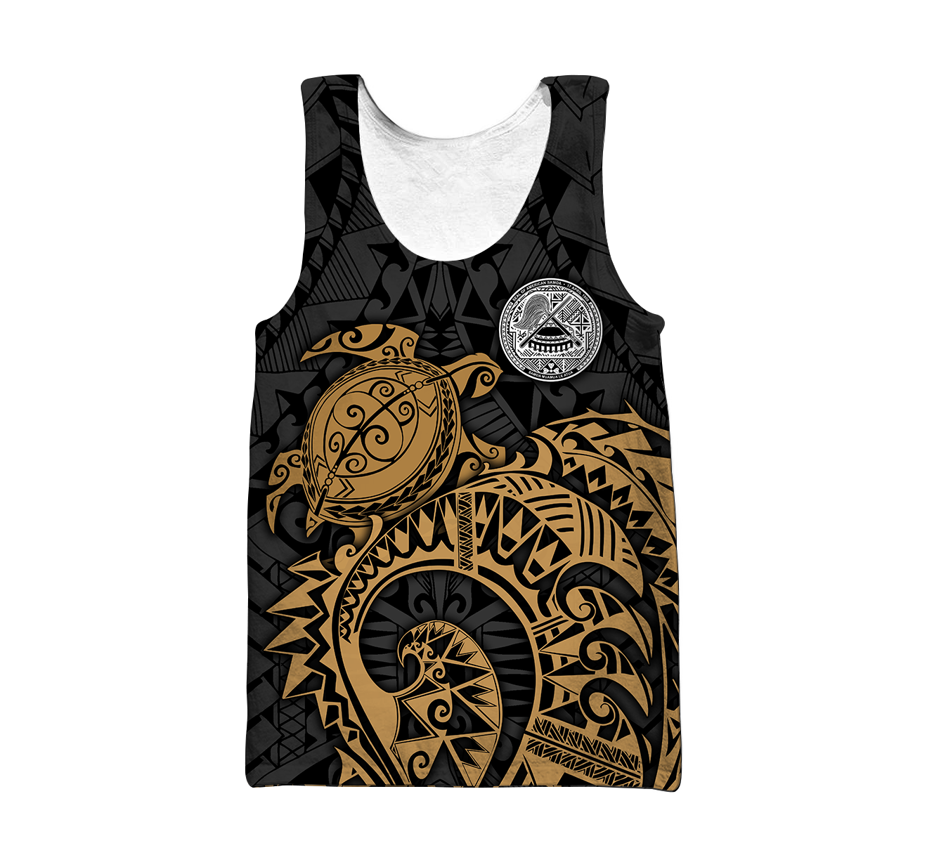 Samoa Polynesian Hoodie Gold Turtle Flowing 3d all over printed shirt and short for man and women AZ130201 PL-Apparel-PL8386-Tank top-S-Vibe Cosy™